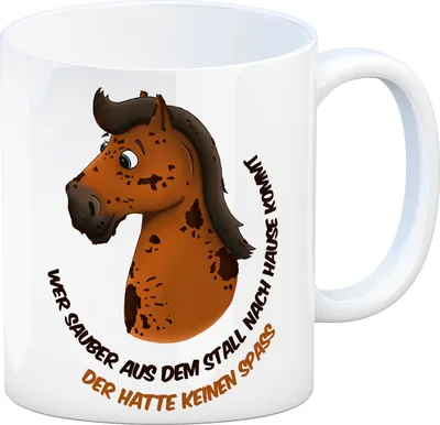 Produktbild von Kaffeebecher mit Spruch: Wer sauber aus dem Stall nach ... Kaffeetasse Tasse