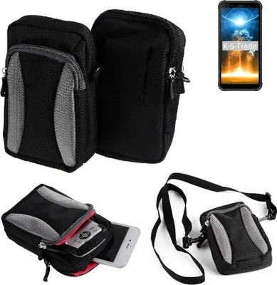 Produktbild von K-S-Trade Holster Schutz Hülle kompatibel mit Blackview BV6300 Pro Handy Hülle Gürteltasche Umhängetasche mit Zusatzfach schwarz