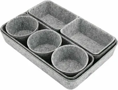 Produktbild von Schreibtisch Schubladen Organizer, Filz Büroboxen Set Box,Tisch(grau, 8 Stück)