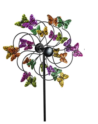 Produktbild von Windrad Gartenstecker COLORFUL Schmetterlinge H. 124cm D. 35cm Formano S24