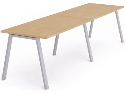 Produktbild von Mehrfacharbeitstisch Blanca BxTxH 360x80x73cm Gestell grau Platte Melamin buche