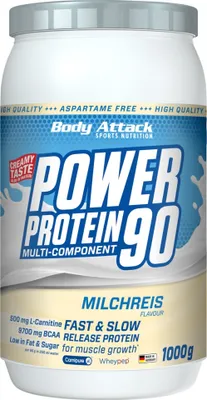 Produktbild von Body Attack Power Protein 90 – 1 kg Milchreis