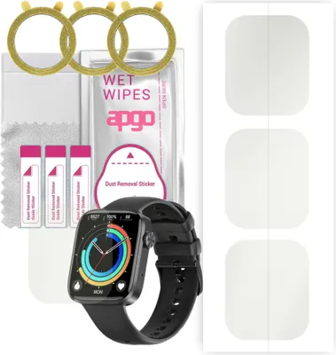 Produktbild von apgo 3 Stück Schutzfolie, Matt, kompatibel mit Kello DX101 Smartwatch, Hydrogel Displayschutzfolie mit Positionierhilfe, Displayfolie, robust und kratzfest
