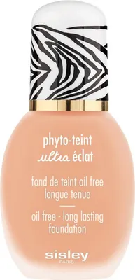 A bottle of foundation with a zebra print cap.