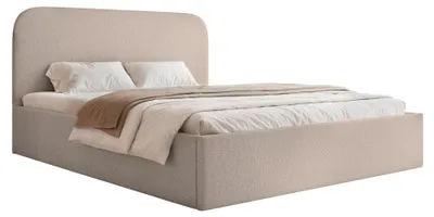 Image de Selsey Sonvivo - Lit capitonné 160x200 avec chevet, chenille, beige