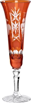 Produktbild von Sektflöte Traube 140 ml, orange aus Bleikristall