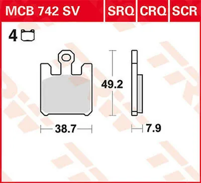Immagine prodotto di TRW Bremsbelagsatz MCB742SV ZX6RR Ninja ZX600K GSX-R1000 WVBZ Mulhacen 660 MH