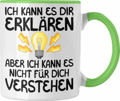 Produktbild von Trendation - Elektriker Lehrer Geschenk Tasse Lustiger Spruch Geschenkidee für Elektrik Studenten Kaffeetasse Becher (Grün)