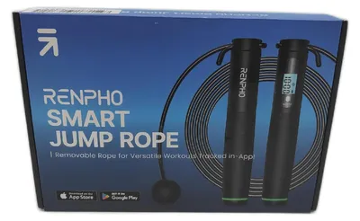 Produktbild von Renpho Smart Jump Rope, Schwarz, Polyvinylchlorid (PVC), LCD, 430 g, 3 cm, 221 mm