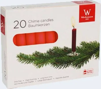 Produktbild von Wiedemann 580801.001 Christbaumkerze - rot, 20 Stück