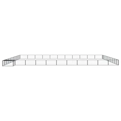 Produktbild von vidaXL 44-tlg. Hundelaufstall Schwarz 100x50cm Stahl Pulverbeschichtet