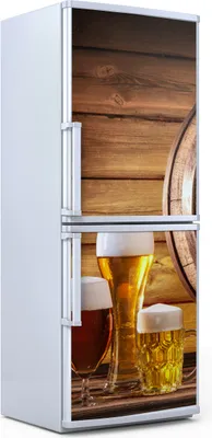 Produktbild von Kühlschrankdekoration  60x180 cm  Aufkleber auf dem Kühlschrank -  Bier Fass