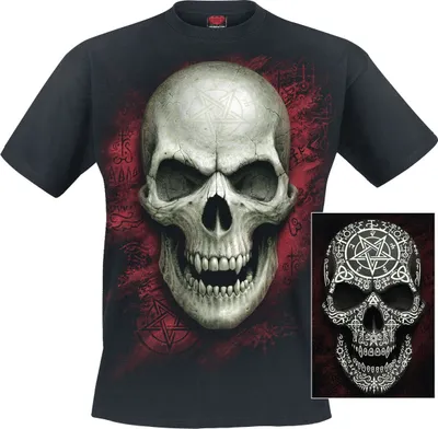 Produktbild von Spiral T-Shirt Herren Gothic Runes - Glow In The Dark schwarz L