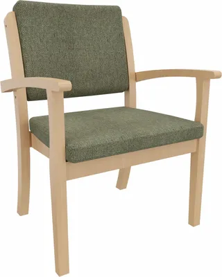 Produktbild von Schwerlaststuhl Alexander XXL – Stuhl mit Armlehnen für Schwergewichtige bis 250 kg – 52cm Sitzhöhe.Stoffbezug:Stoff Kariba Grün,Bodengleiter:Kunststoff Weiss