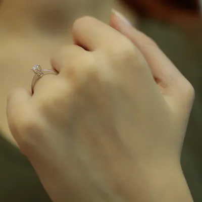 Produktbild von 0,16 Carat Solitär Damenring 14 Karat Weißgold - 59 (18,80 mm)