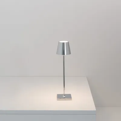 Produktbild von Zafferano Tischleuchte POLDINA MICRO CHROME silber Ø7x28cm