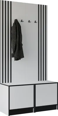 Produktbild von KIER FURNITURE Kleiderschrank EDEN, Schlafzimmer Schrank, Garderobeschrank, Flurschrank Weiß 106,4x205x39 cm