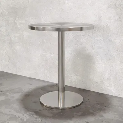 Produktbild von Gastronomie-Edelstahltisch für Bar und Restaurant – Stabile Ausführung – Runder Tisch Ø60×75cm【BXG-HY60】