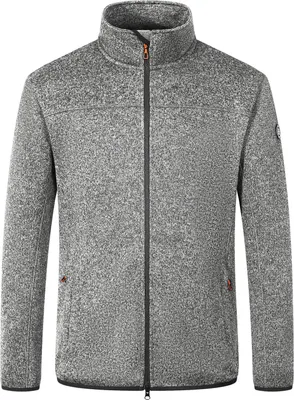 Produktbild von Blue Wave Herren Fleecejacke Nis in Strickoptik - Jacke mit Stehkragen in Grau Melange Größe L