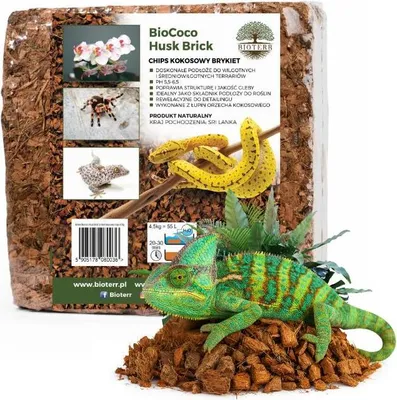 Image de BioCoco Husk Brick Chips de substrat de noix de coco Briquettes de 4,5kg pour terrariums