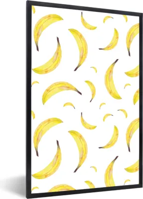 Produktbild von MuchoWow® Gerahmtes Poster Bananen - Obst - Gelb 60x90 cm - Poster mit Schwarzem Bilderrahmen Wandposter Rahmen Foto Bilder - Kunst