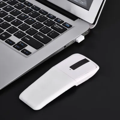 Obrázok produktu pre Skladateľná bezdrôtová myš Arc Touch (2,4 GHz) s USB prijímačom pre PC, notebook a Smart TV (biela)