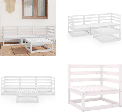 Obrázek produktu pro vidaXL 4 ks zahradní lounge set bílý masiv borovice - zahradní lounge set - zahradní lounge sety - lounge sety - lounge sety