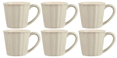Produktbild von 6er SET Tassen Becher MYNTE Butter Cream für 250ml cremeweiß Steingut Ib Laursen