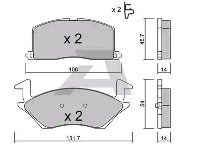 Produktbild von AISIN Bremsbeläge Satz Vorne Bremsklötze für TOYOTA STARLET (EP91) BPTO-1917