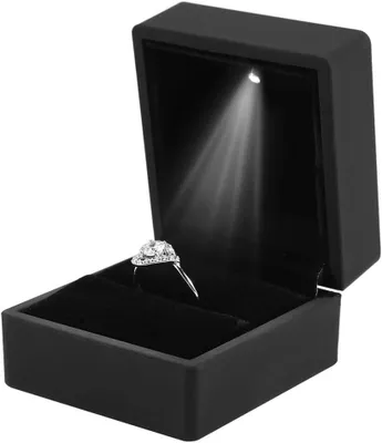 DELALO Ring Box Herzform Mit LED - Elegante Ringschachtel Mit Samtfutter