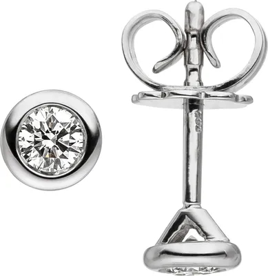 Produktbild von JOBO Ohrstecker 585 Gold Weißgold 2 Diamanten Brillanten Ohrringe Diamantohrstecker