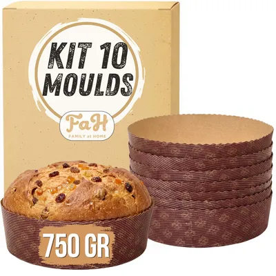 Panettone-Backformen, 10 St., 750 g, Zellulose, 220 °C