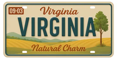 Produktbild von Blechschild 15x30cm - Virginia Natural Charm Retro USA