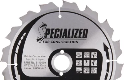 Image de Makita lame de scie circulaire portative pour chantier 235 x 30 mm - 16 dents