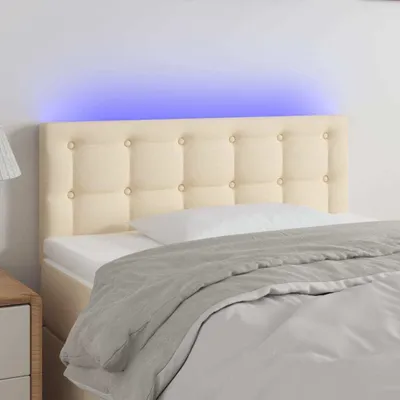 Productafbeelding van Living Store LED hoofdeinde, crèmekleur, 90x5x78/88 cm, gestoffeerd