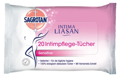 Immagine prodotto di Sagrotan Intima Liasan Care Salviette Sensitive 20 pezzi