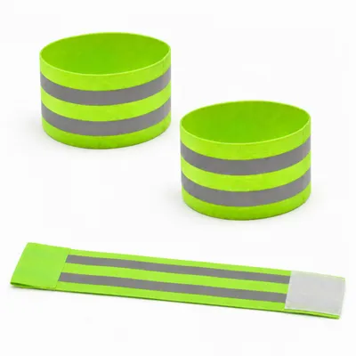 Produktbild von 2er Set Reflektorbänder – Elastische Reflektorbänder mit Klettverschluss für Arm & Bein, Sicherheitsbänder zum Joggen, Radfahren & Wandern
