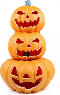 Produktbild von Gigantischer Halloween Kürbis Turm mit LED Licht 70cm