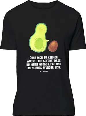 Produktbild von Mr. & Mrs. Panda Größe M T-Shirt Avocado Kern rollt - Schwarz - Geschenk, Geburtstag, Schwangerschaft, mit Spruch, Herren, Baby, Tshirt, Shirt, Liebe