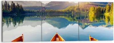 Produktbild von Bild auf Leinwand - Leinwandbild - See Natur - 150x50cm - Wand Bild - Wanddeko - Wandbilder - Leinwanddruck - Bilder - Kunstdruck - Wanddekoration - Leinwand bilder - Wandkunst - CA150x50-3579