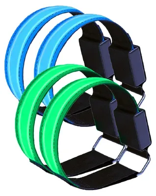 Produktbild von Wiederaufladbare LED-Armbänder 4er-Pack, USB-Ladung, Blinkend Mit Reflektorstreifen, Für Laufen Und Radfahren