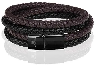 Obrázek produktu pro Kožená náramek s kovovou sponou, délka 19 cm