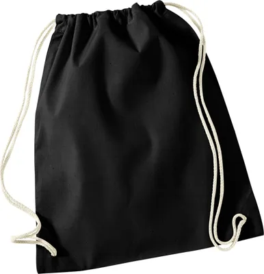 Produktbild von Westford Mill - Turnbeutel, Recycelte Baumwolle RW8542 (Einheitsgröße) (Schwarz)