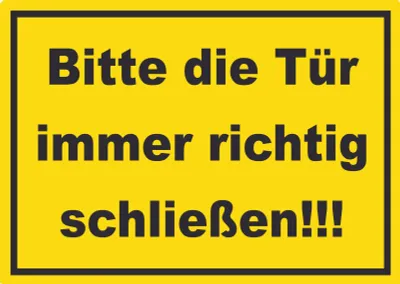 Produktbild von Aufkleber Bitte die Tür immer richtig gelb-schwarz A4 (210x297mm)