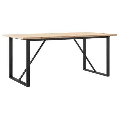 Produktbild von Esstisch O-Gestell 180x90x75,5 cm Massivholz Kiefer & Stahl