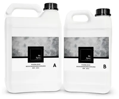 Produktbild von Mr. Epoxy 2K Epoxidharz Grundierung (1,5kg, transparent) - Tiefenverfestigende Bodenbeschichtung & Betonversiegelung für Garagen, Werkstatt, Keller - Haftgrund für Außen & Innen