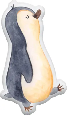Produktbild von Mr. & Mrs. Panda Zierkissen Pinguin marschieren 55 cm - Weiß - Geschenk, Kuscheltier, Plüschtier, Pinguine, Stofftier, Stolz, Dekokissen, Schwester, Kuschelkissen
