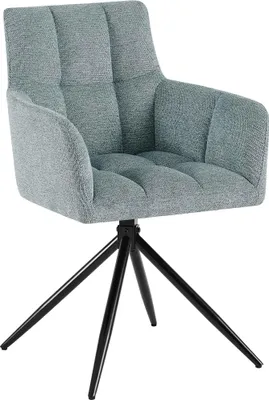 Produktbild von Esszimmerstuhl DEBAS - Stoff Türkis 59x59x87 cm | Essstühle Esszimmerstühle Küchenstühle Wohnzimmerstühle