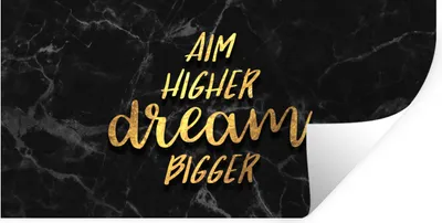 Produktbild von MuchoWow® Wandtattoo Wandsticker Wandaufkleber Zitate - Traum - Gold - Marmor 80x40 cm Selbstklebend und Repositionierbar - Aufkleber