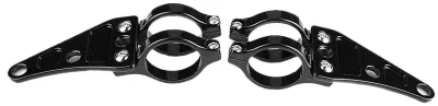 Produktbild von Scheinwerferhalter, verstellbar - Aluminium - Passend für Gabeln mit einem Durchmesser von 35-43 mm - Motorradzubehör - Schwarz - 2 Stück - Motorradhalterung